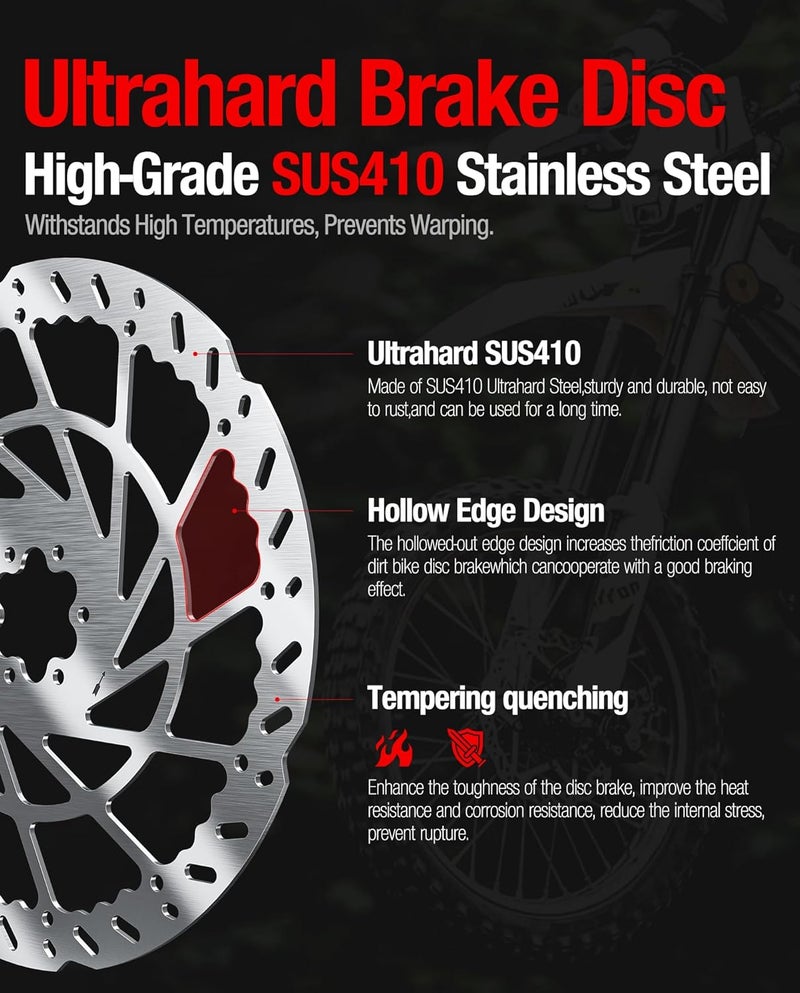 DriveXpwr Heavy Duty 220MM Thickened Front Brake Disc Rotor, Stainless Steel Motorcycle Brake Rotor for Talaria Sting Offroad TL50, TL4000, TL25, X3 MX TL2500, Surron LBX, Segway X260/X160 - Image 3
